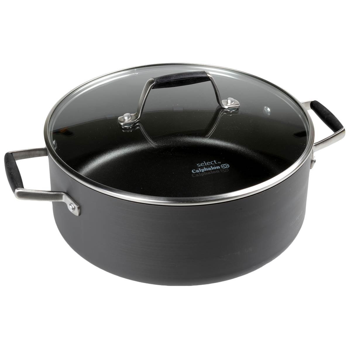 【2021A/W新作★送料無料】 Hard Signature 1948252 Calphalon Anodized Black【並行輸入品】 quart, 5 Oven, Dutch Covered Nonstick ダッチオーブン Select by Calphalon™ Hard-Anodized Nonstick 5-Quart Dutch Oven