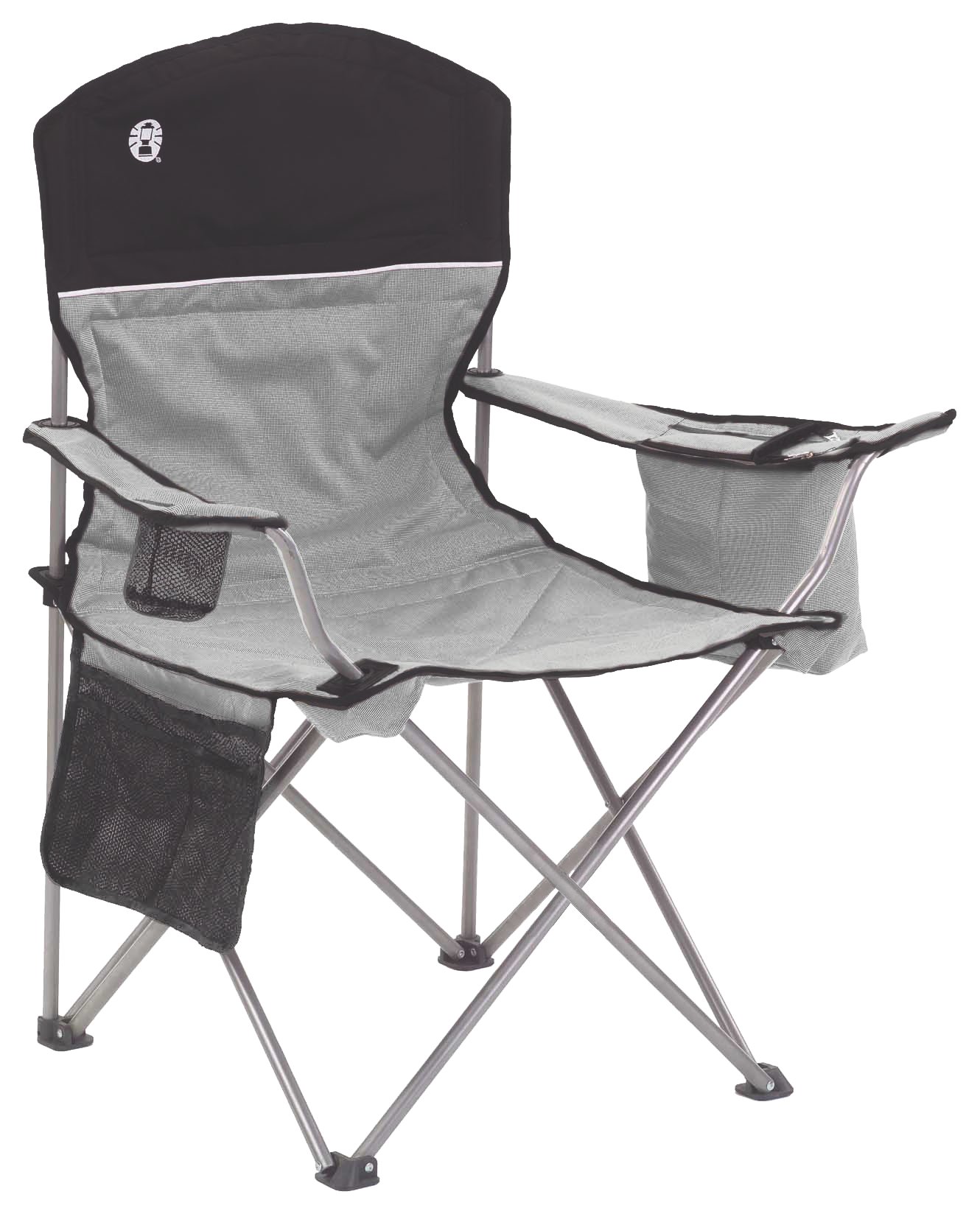 ARROWHEAD OUTDOOR Portable Folding Camping Quad Chair w/ 4-Can Cooler,  Cup-Holder, Heavy-Duty Carrying Bag w/ Easy Carry Shoulder Strap, Padded  Armrests, Supports up to 330lbs, USA-Based Support (Tan) 