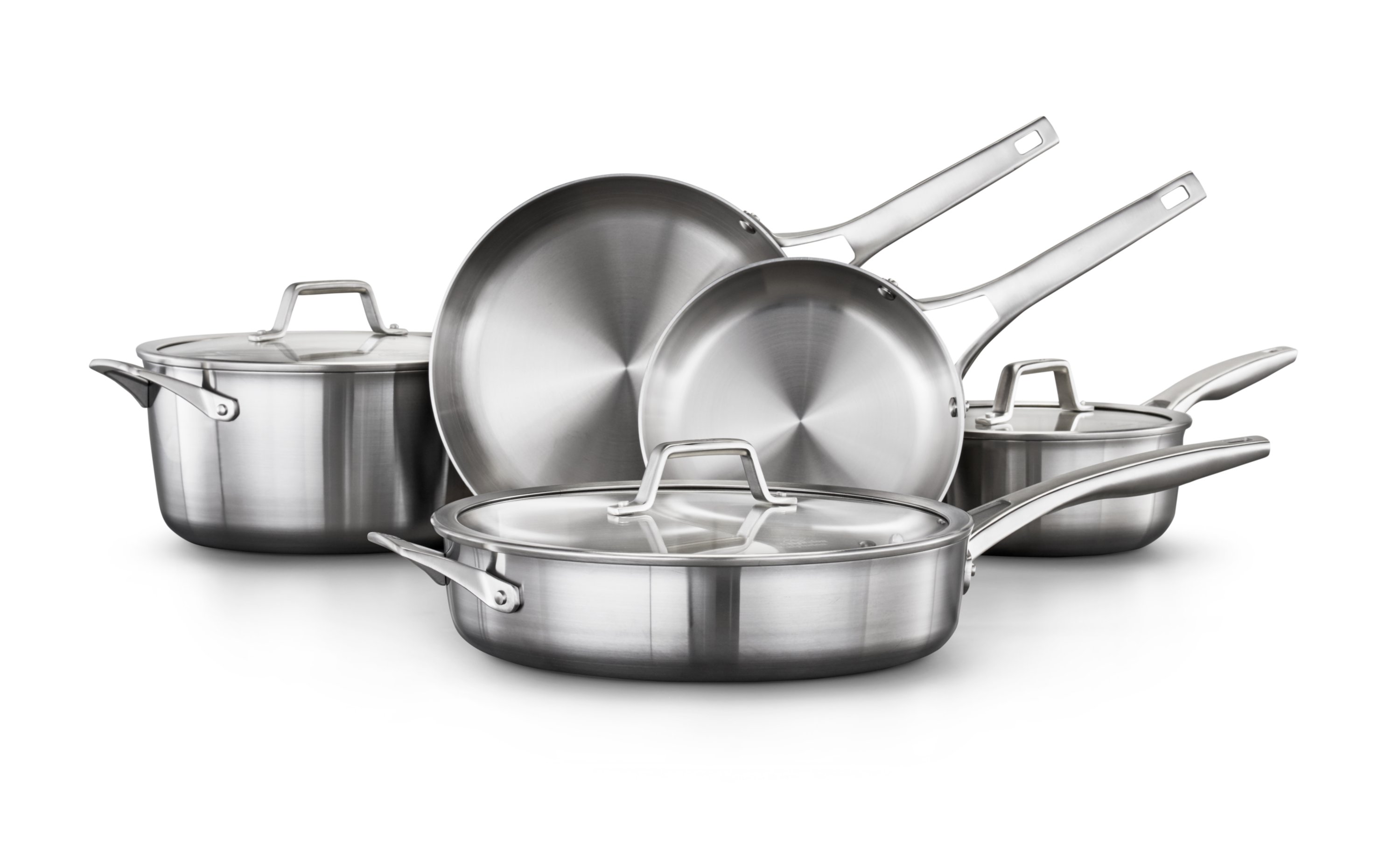 Cook N Home 8 Piece Stainless Steel Cookware Set, Silver