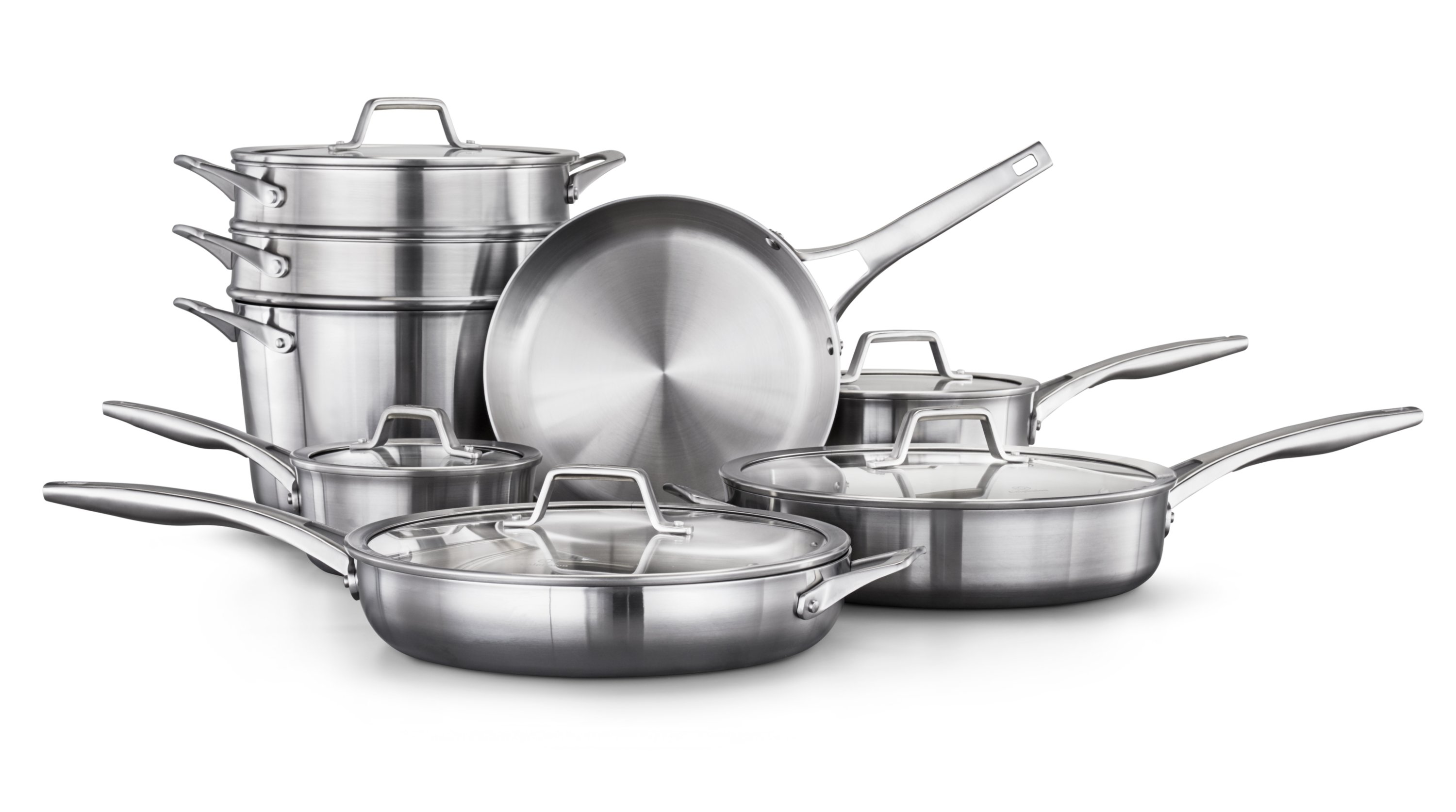 Calphalon 3-Piece Tri-Ply Clad Stainless Steel Skillet Set