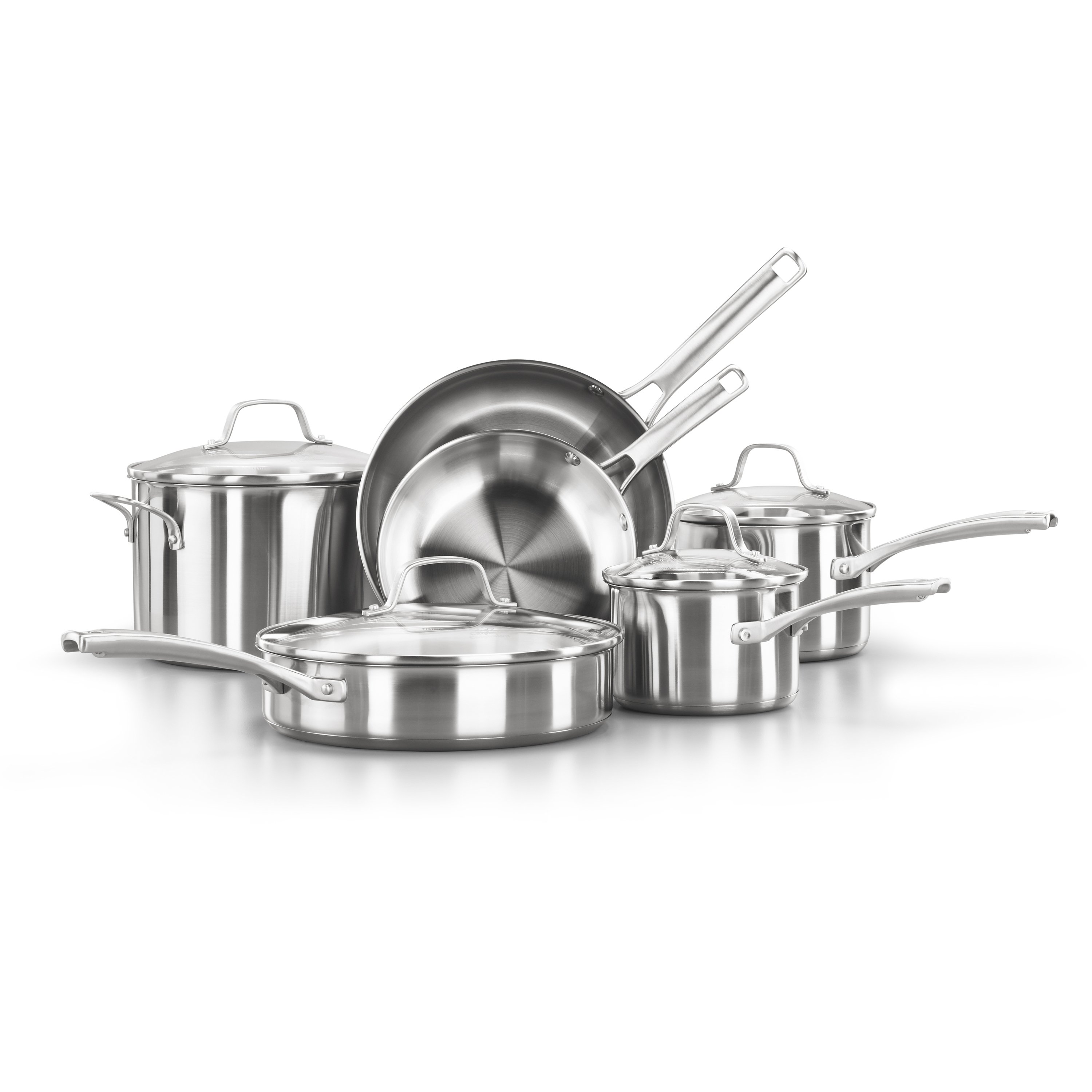 Calphalon Classic Durable Nonstick Measure Pour & Strain 10 pc Cookware Set Grey 