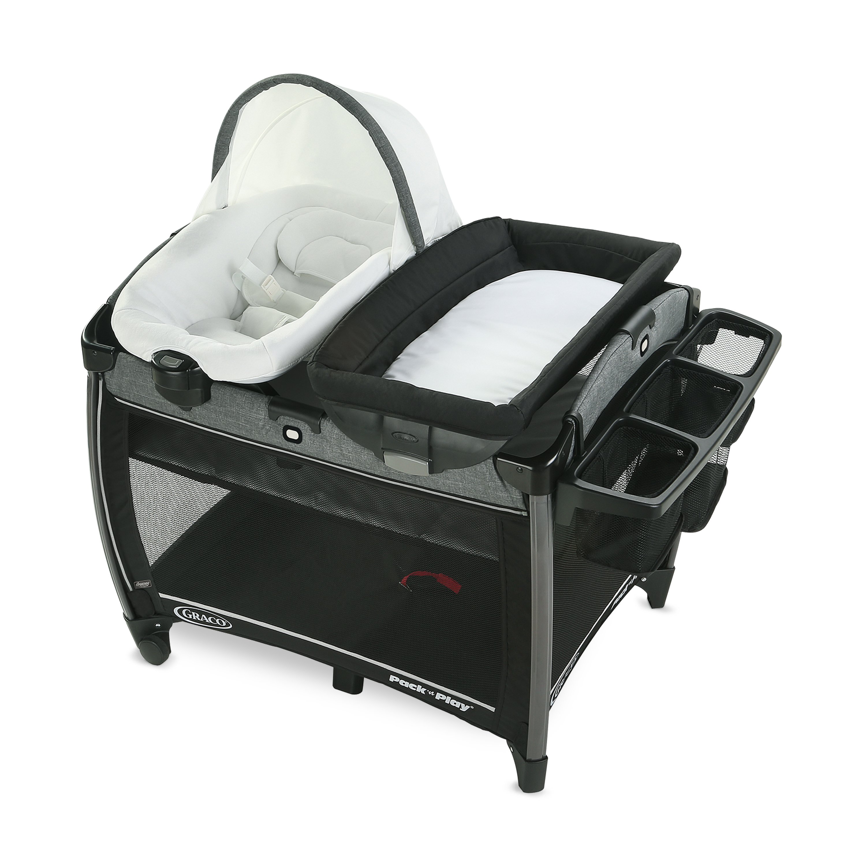 Black Baby Playpen Home Crib Bassinet Play Yard Indoor Infant Napper Portable 