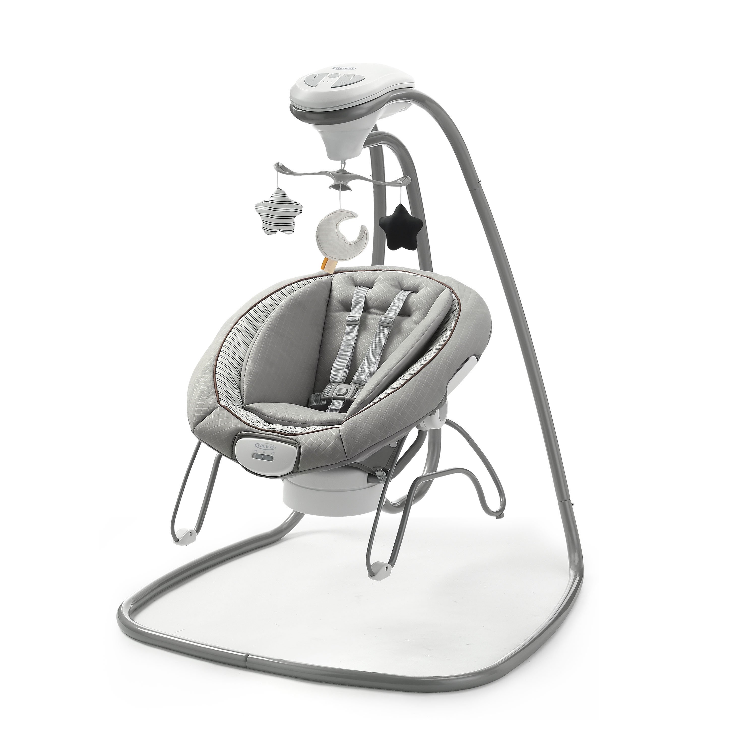 INFANS 2 in 1 Baby Swing and Bouncer, Portable Newborn Rocker with 5 S