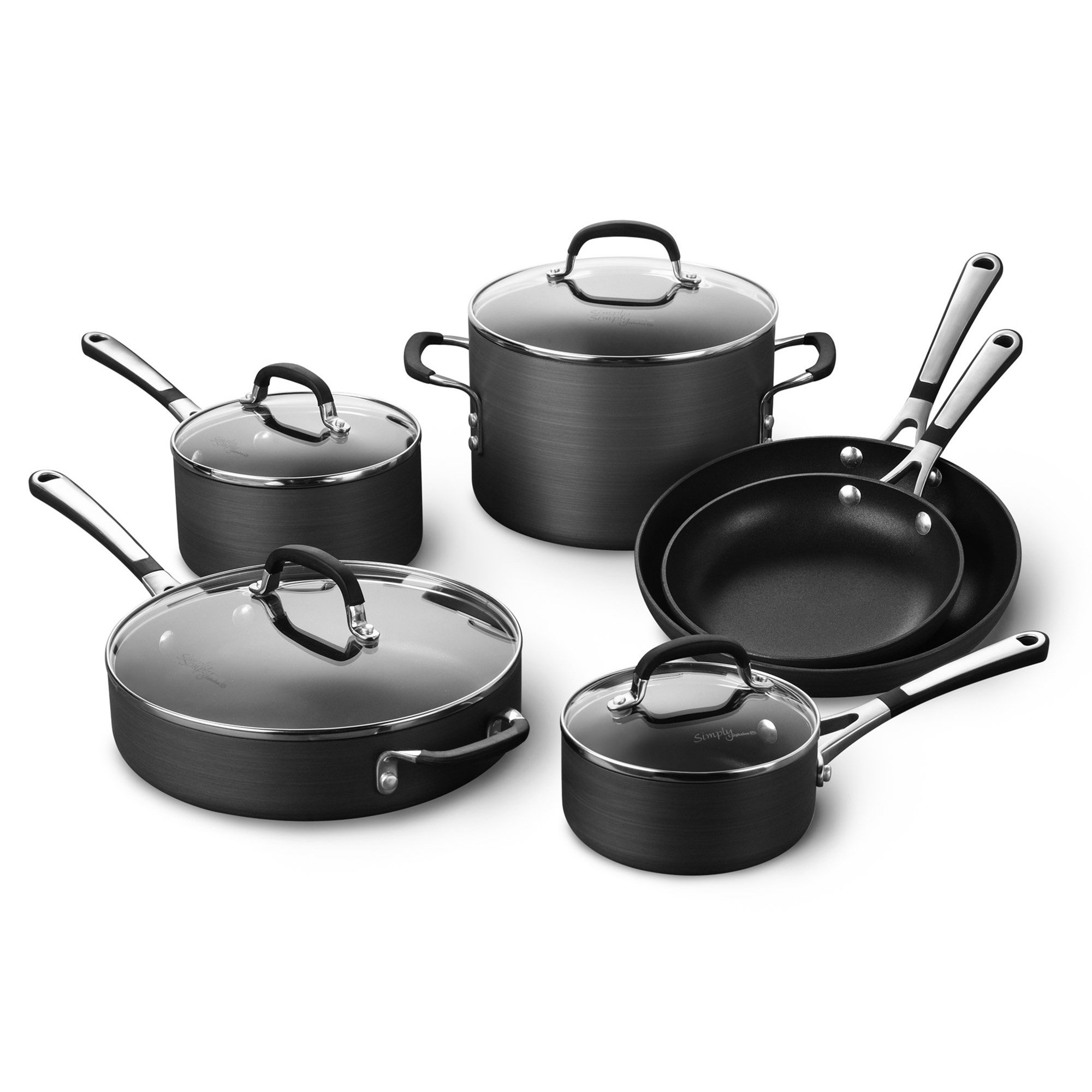 10-Piece Hard Anodized Nonstick Cookware Set