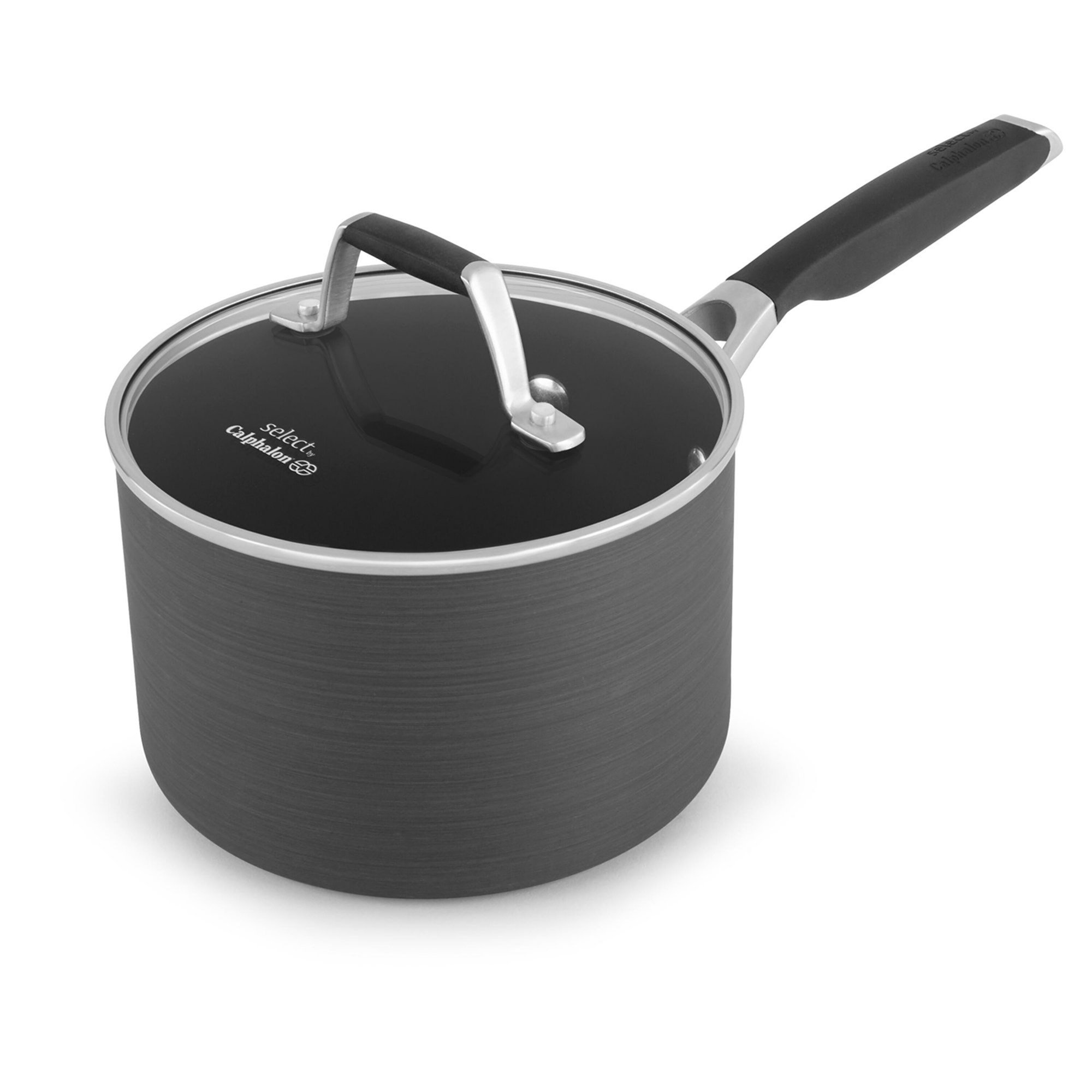 Cooks Standard 3-Quart Hard Anodized Nonstick Saucepan with Lid Black