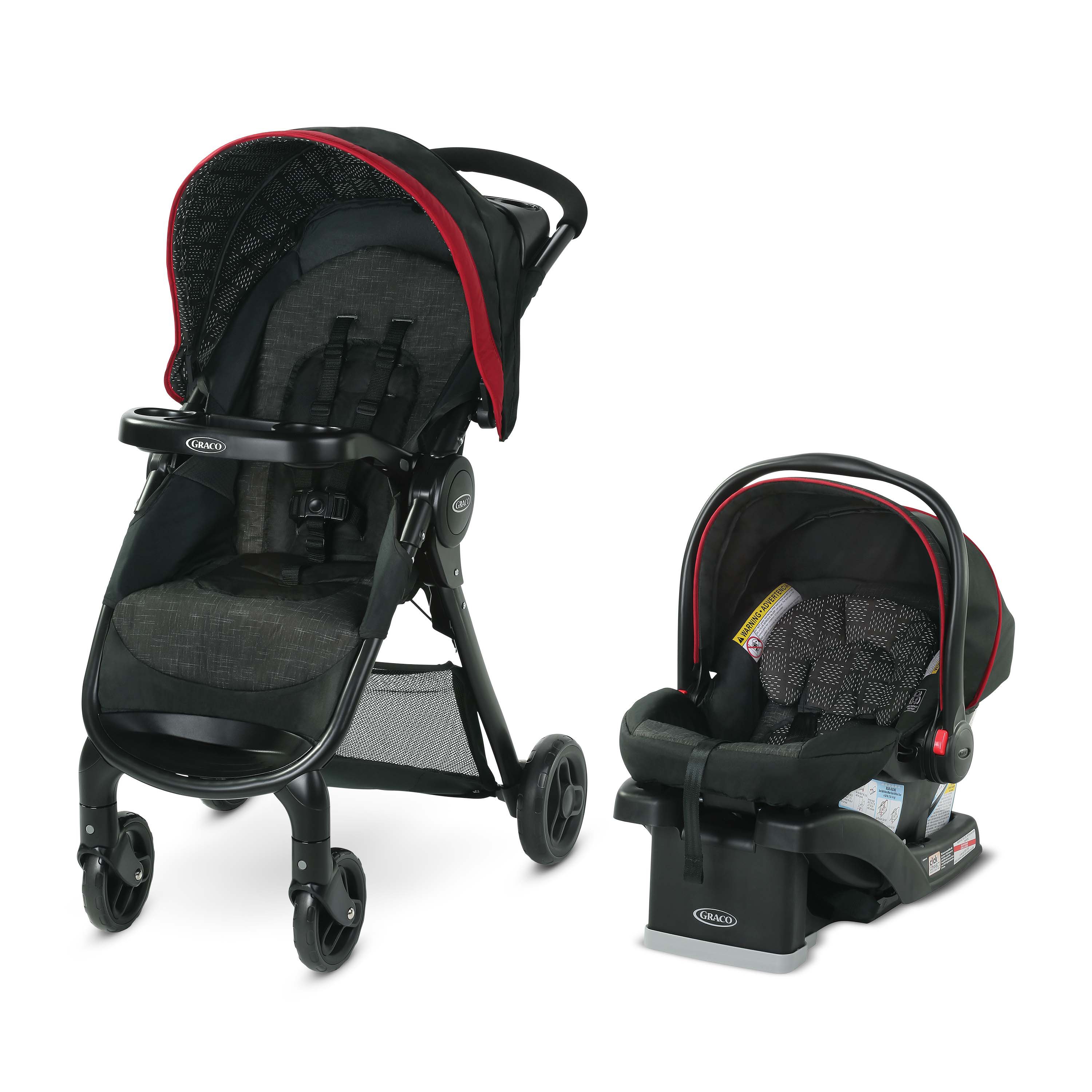 graco double stroller red and black