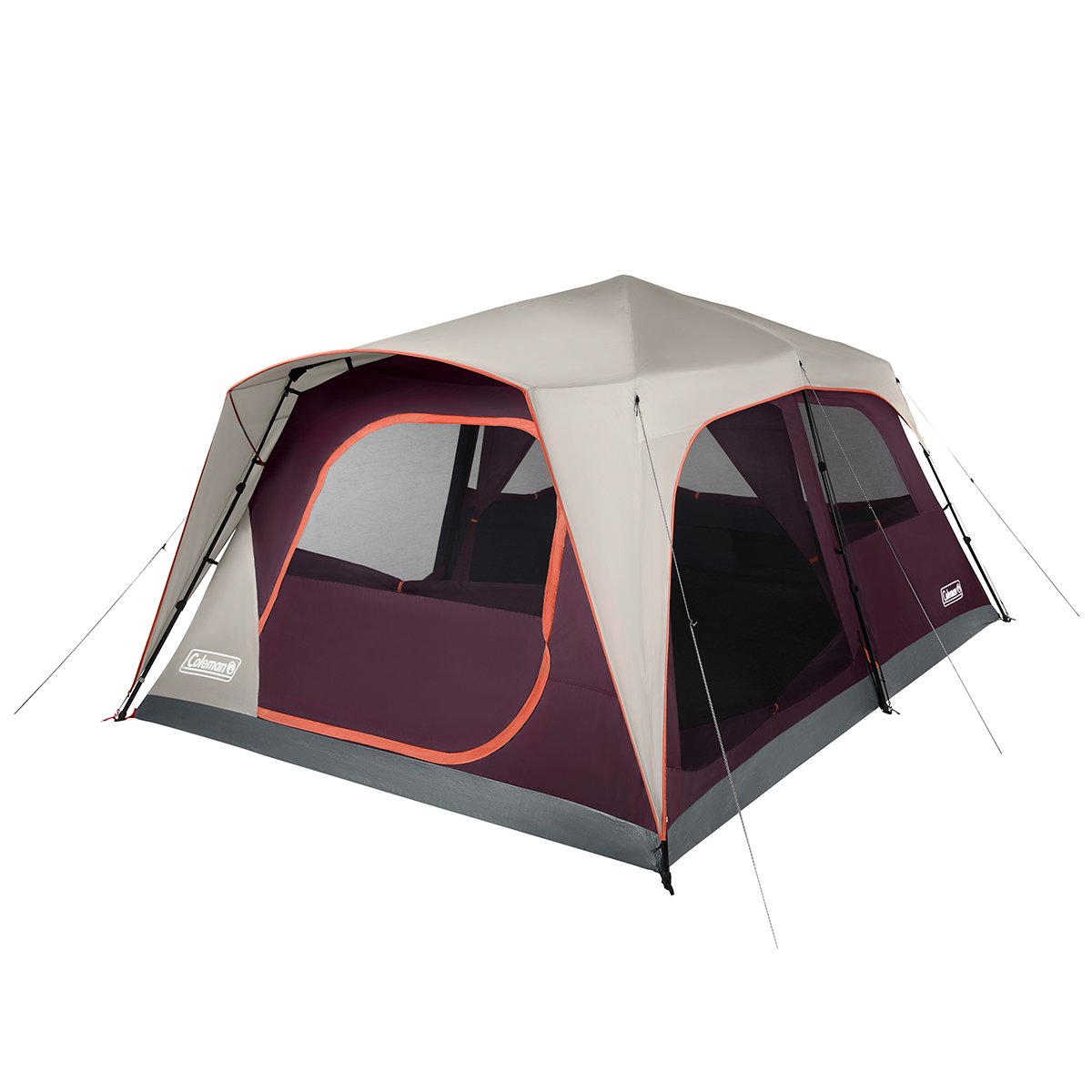 CORE EQUIPMENT 10 PERSON LIGHTED INSTANT CABIN TENT WITH AWNING, SEAM FAULT  TO CARRY BAG