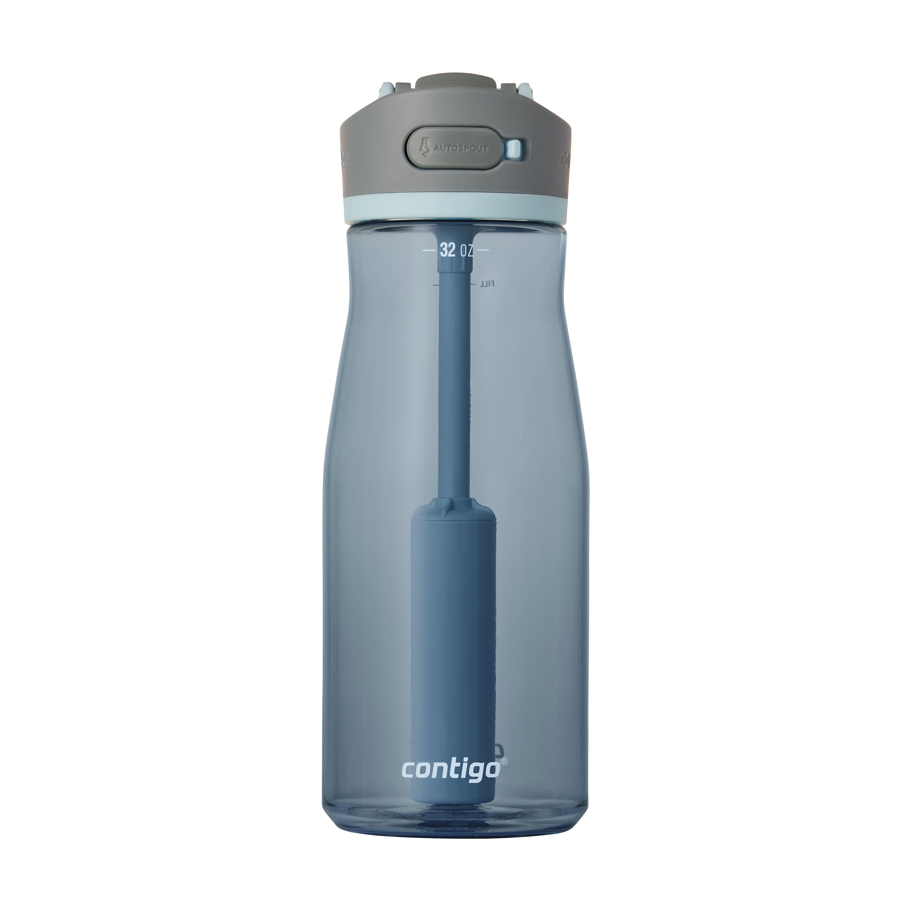 Wells Plastic Filter Water Bottle with AUTOSPOUT® Straw Lid, 32 Oz