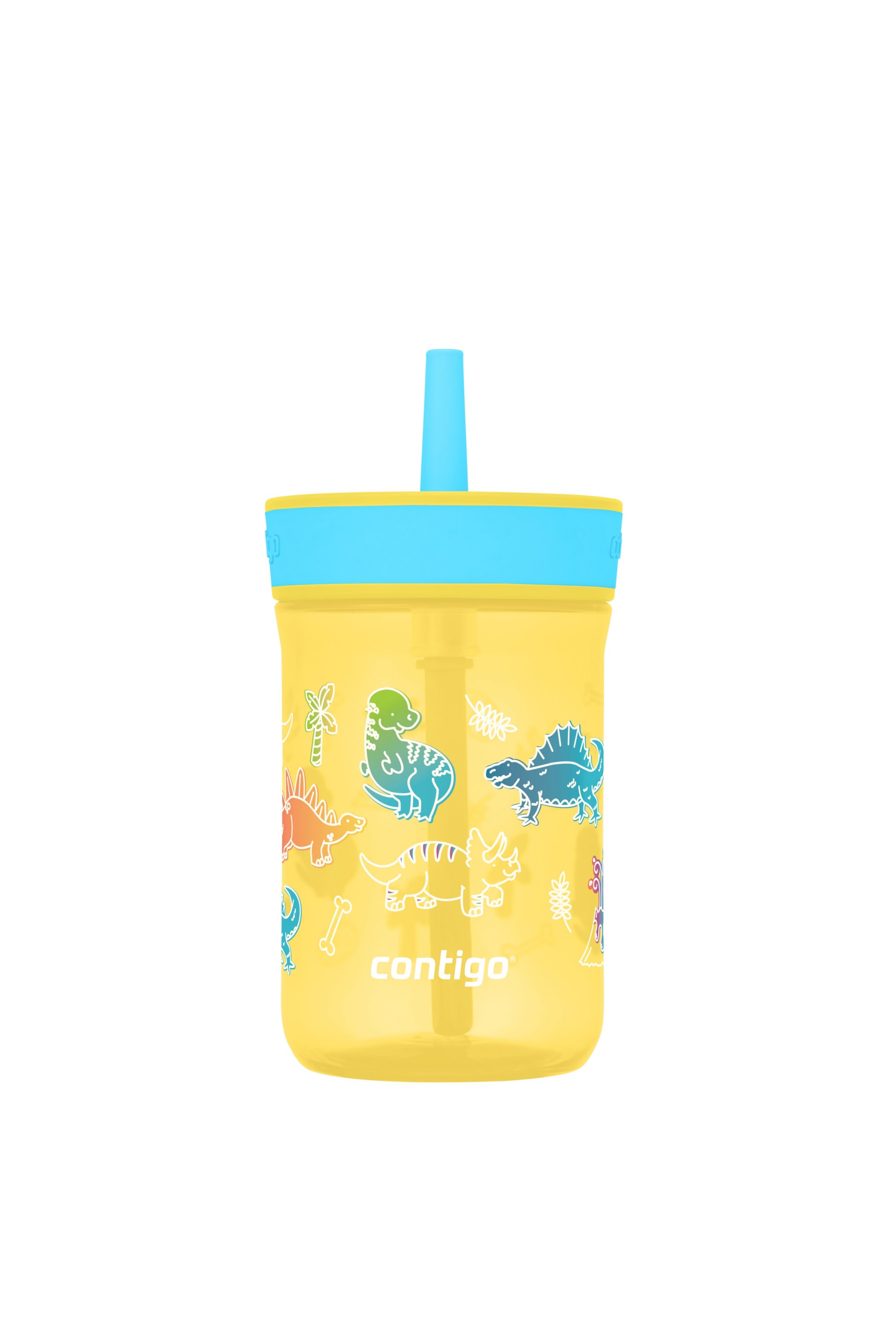 Contigo Leighton Kids Plastic Water Bottle, 14oz Spill-Proof Tumbler with  Straw for Kids, Dishwasher Safe, Coral/Grape