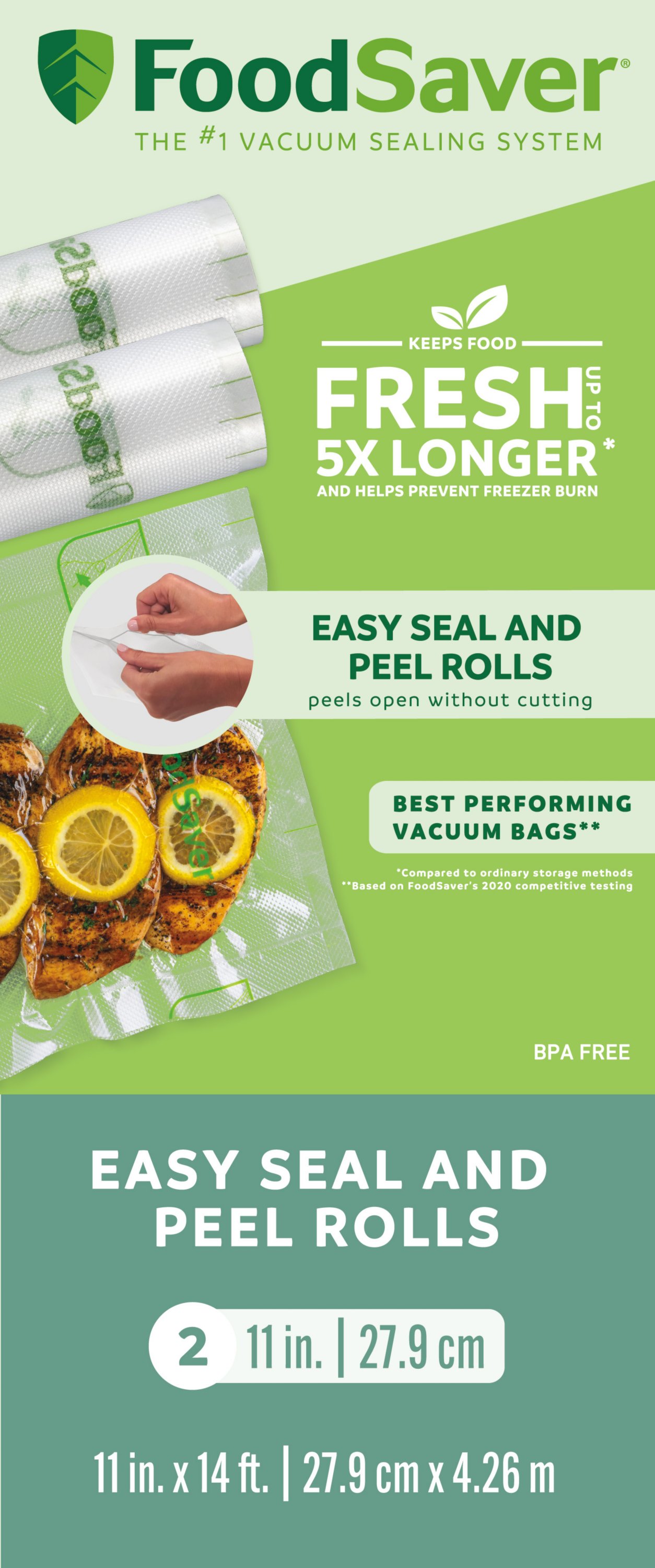 FoodSaver® Easy Seal & Peel 11 x 14' Vacuum Seal Roll (2 Pack)