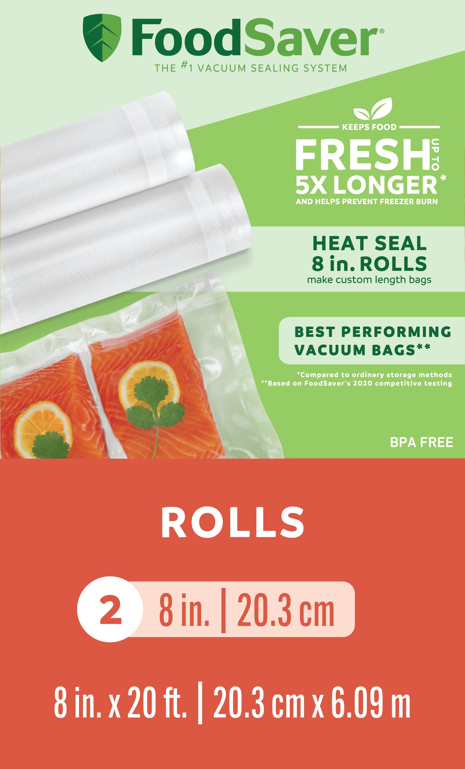 FoodSaver Vacuum Sealer Bags, Rolls for Custom Fit Airtight Food