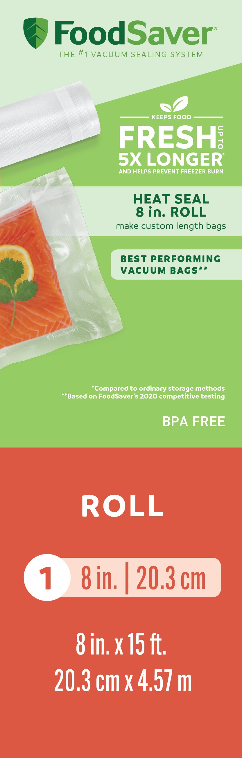 Vacuum Sealer Bags Rolls, 8 x 16' Food Saver Rolls, BPA Free Vacuum Storage  Bags for Food or, 1 unit - Harris Teeter
