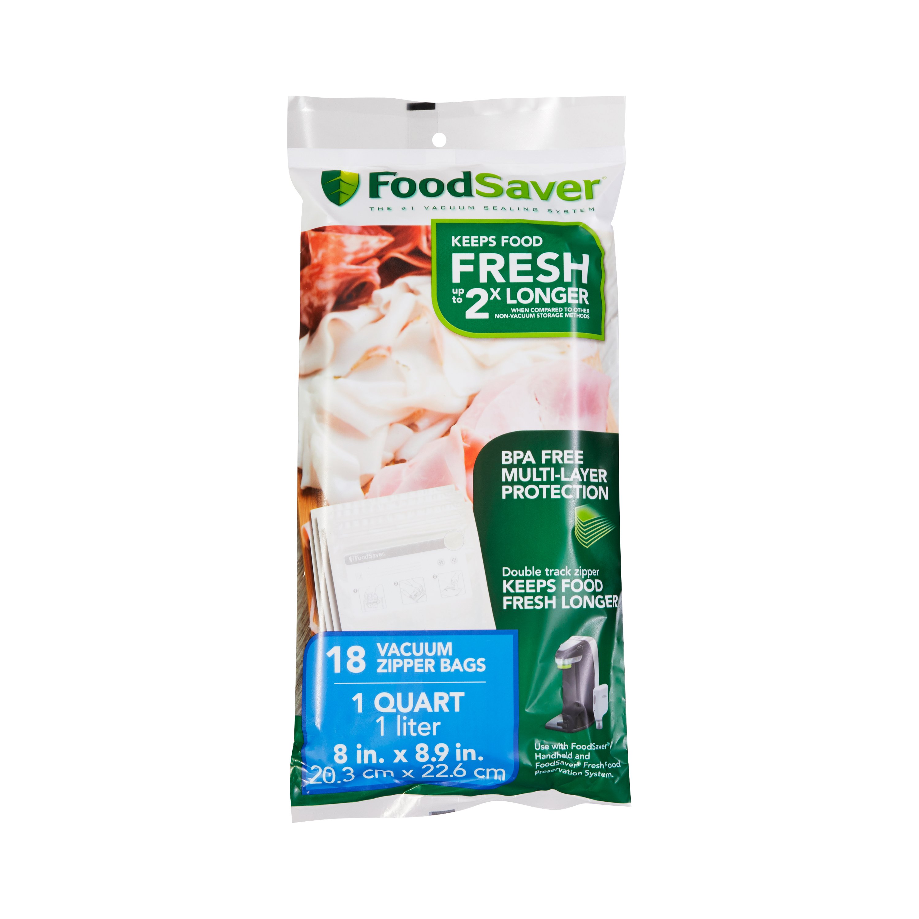 Reusable Vacuum Bags Food Saver Sealer Storage Seal Zipper Pouch Bag 5pcs/set 