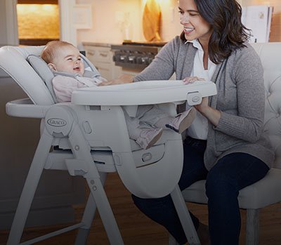 Reclining high discount chair from birth