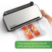 stainless steel vacuum sealer with time saving feature that cuts roll while sealing the following bag image number 5