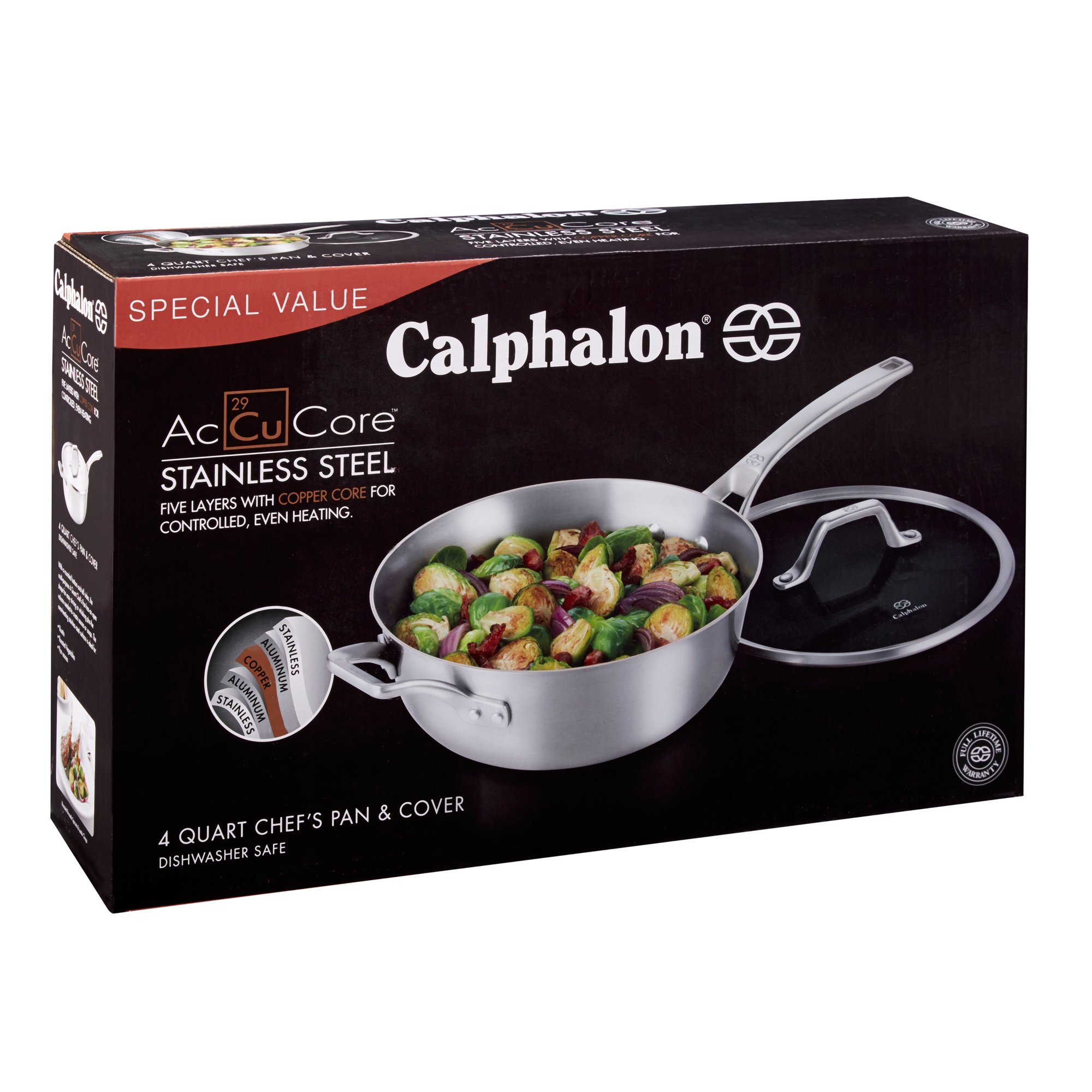 Calphalon Signature Stainless Steel 4 Qt. Chef Pan with Cover - Macy's