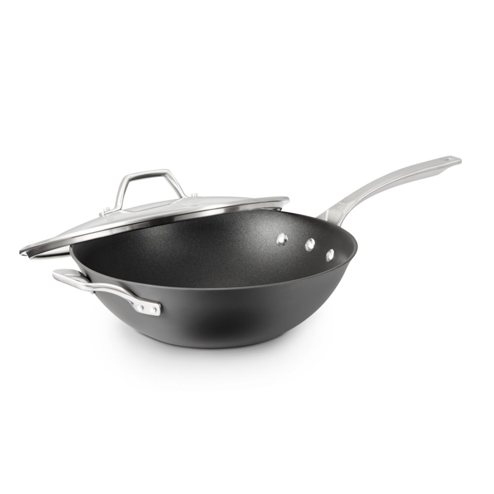 Signature™ Hard-Anodized Nonstick 12-Inch Flat-Bottom Wok with