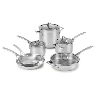 Vigor SS1 Series 2-Piece Induction Ready Stainless Steel Non-Stick Fry Pan  Set - 8 and 9 1/2 Frying Pans