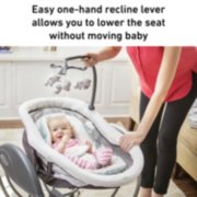 easy one hand recline lever allows you to lower the seat without moving baby image number 3