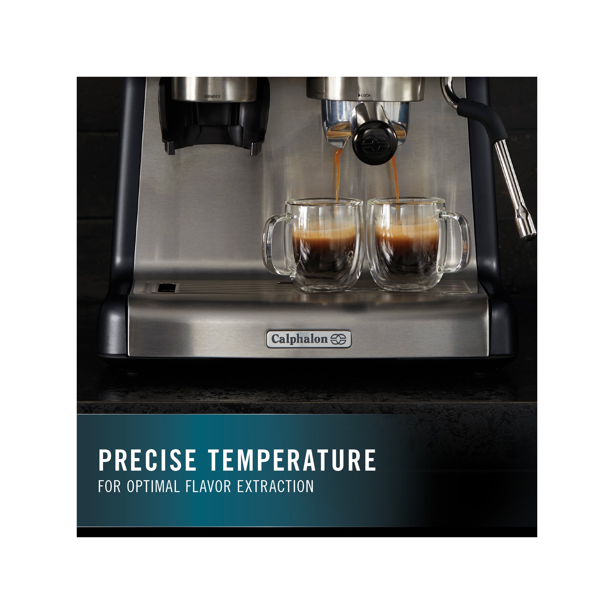 Calphalon Temp iQ Espresso Machine with Grinder and Steam Wand – RJP  Unlimited