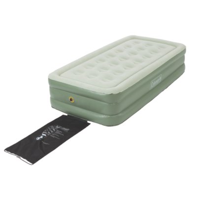 Coleman Twin Double-High Inflatable Air Mattress/Airbed w/ 120V AC Pump &  Flocked Top