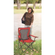 Red foldable camping chair with cup holder image number 5