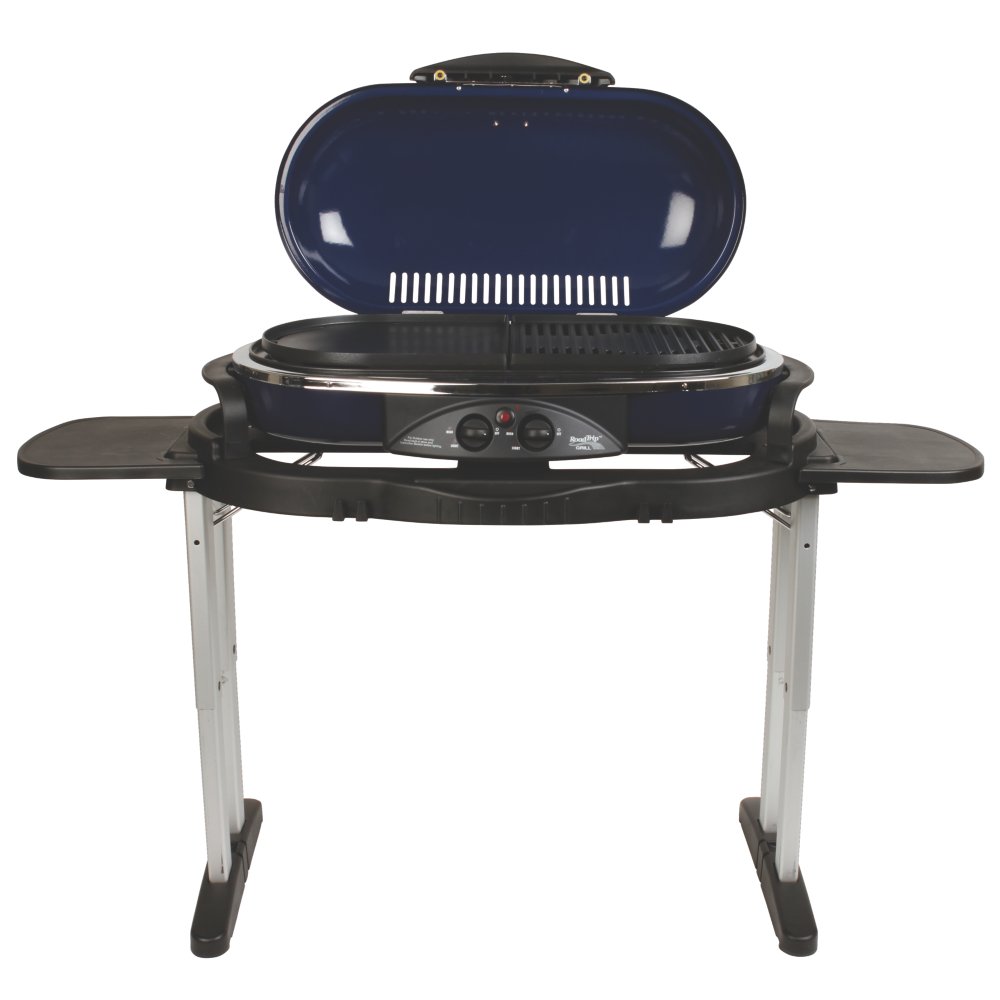 Coleman RoadTrip 285 Portable Stand-Up Propane Grill, Gas Grill with 3  Adjustable Burners & Instastart Push-Button Ignition; Great for Camping