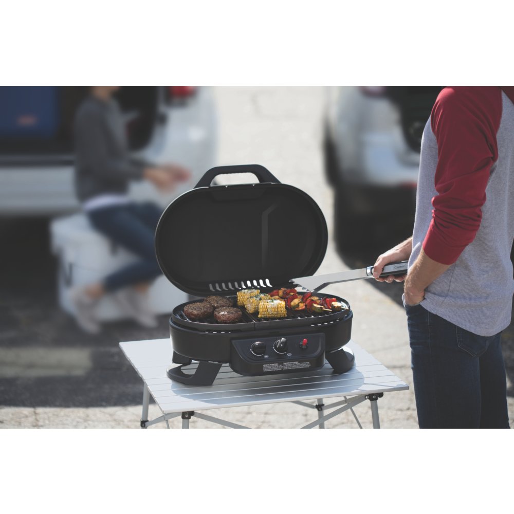 Flat Top Portable Propane Cast Iron Grill Griddle Tabletop for Outdoor  Camping, Tailgating, Outdoor Cooking, Black