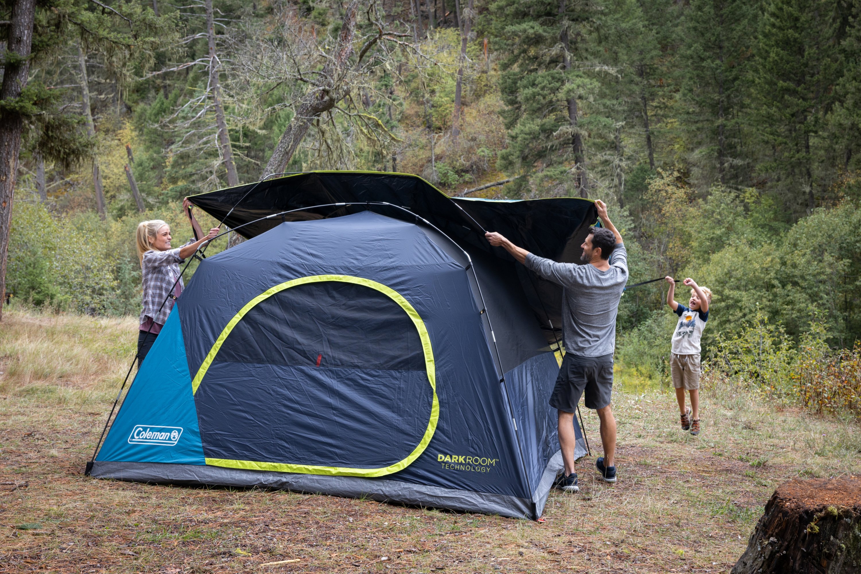 Coleman 6 person shop tent dark room