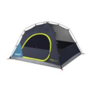 4 person dark room tent assembled front side angle image number 1