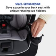 car seat with space saving design that saves space in your back seat with unique rotating cup holders image number 3