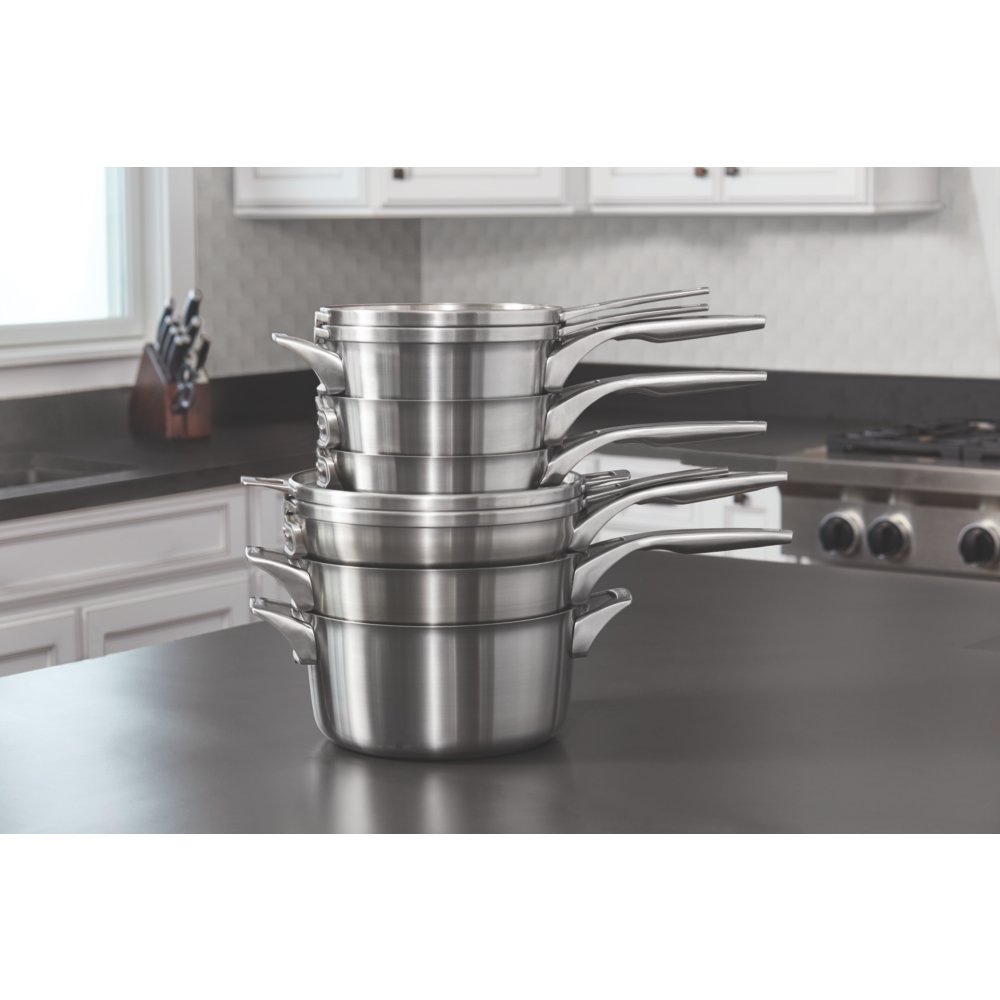 Calphalon Premier 10-pc. Space-Saving Stainless Steel Cookware Set