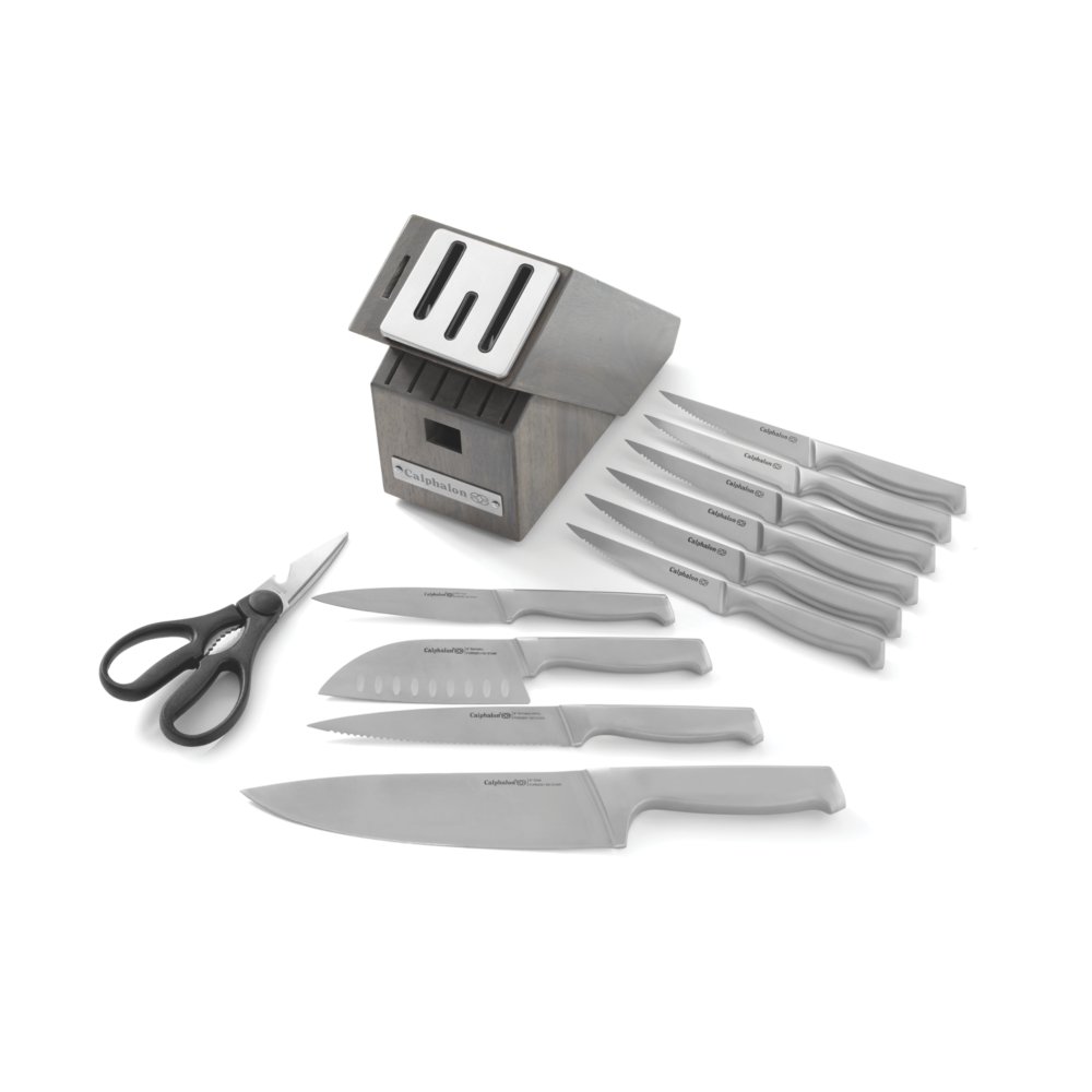 Walker Edison 15 Piece Stainless Steel Knife Block Set