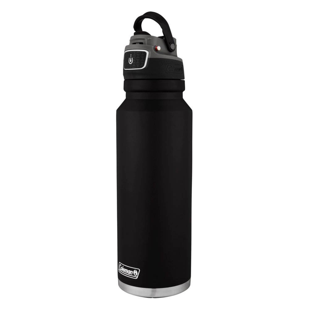 Full 360° All American Flag, Stainless Steel, Midnight Black, Water Bottle  with extra lid, 40oz