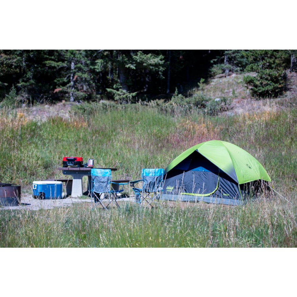 Family or Group Camping,Green/Black/Teal Details about   4-Person Dark Room Sundome Tent 