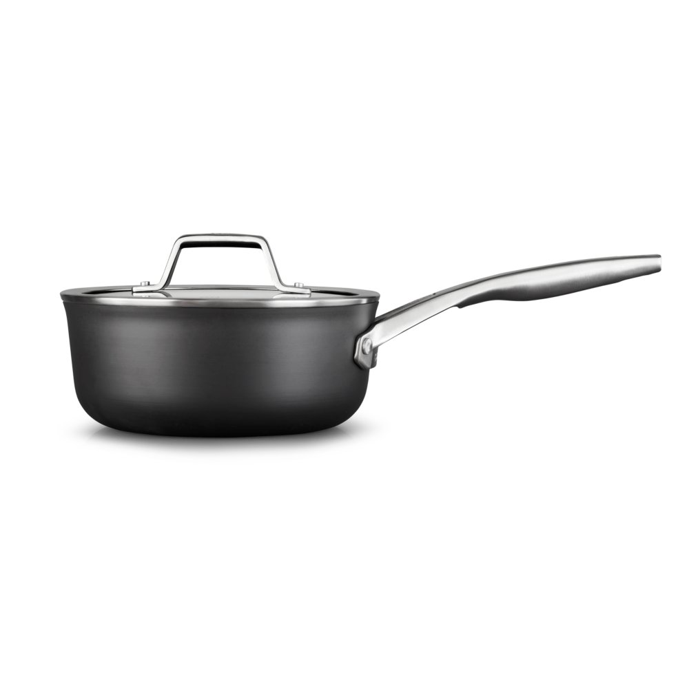 Calphalon 2.5 QT Stainless Steel Saucepan With Glass Lid #87022 for sale online 