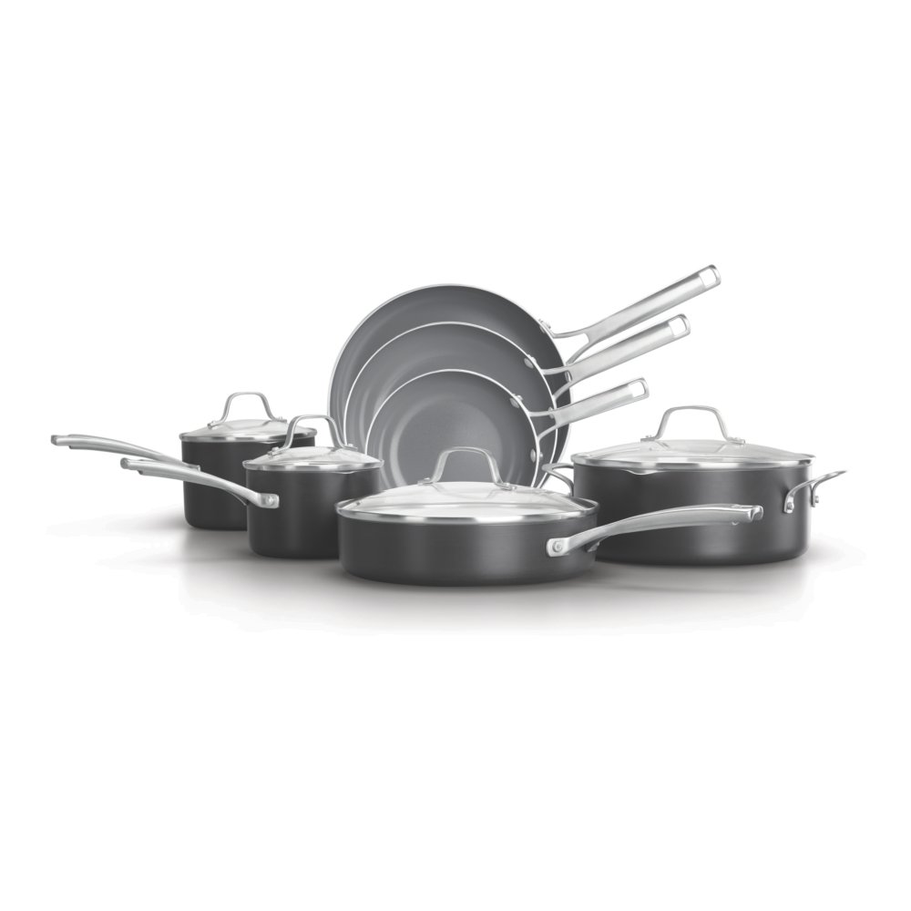 11 Pc Nonstick Cookware Set - Gray