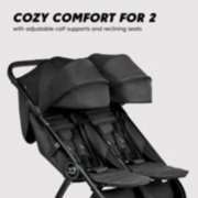 Double stroller is cozy comfort for 2 with adjustable calf supports and reclining seats image number 2