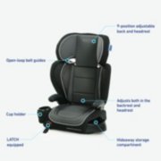 open loop belt guides, 9 position back and headrest, adjusts able back and headrest, storage compartment, latch equipped, cup holder image number 6