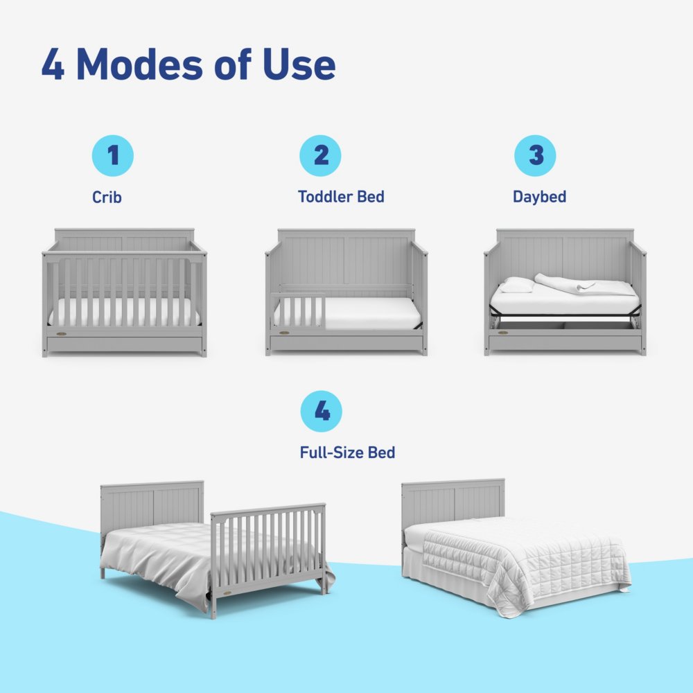 Hadley 5-in-1 Convertible Crib and Changer with Drawer