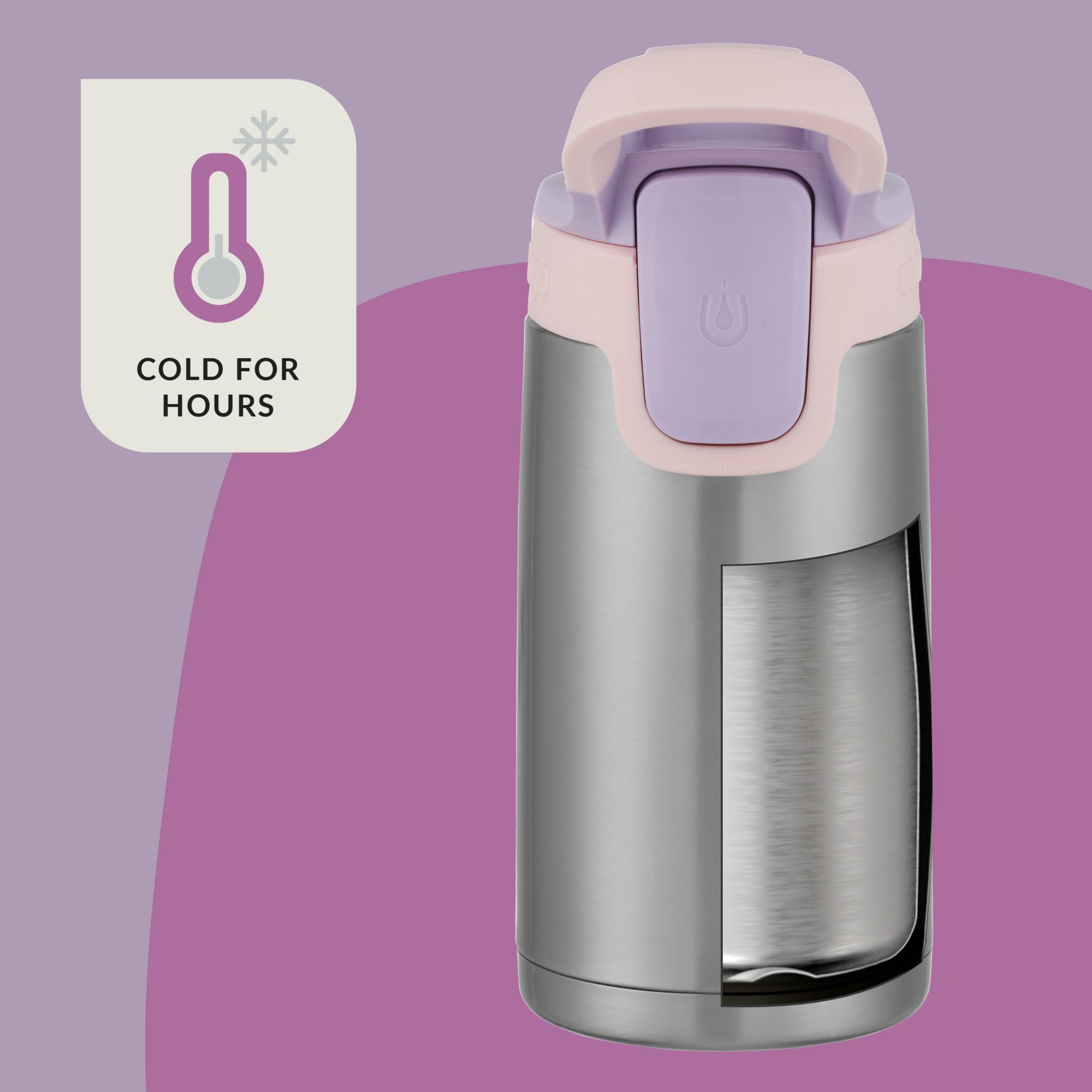 Contigo Kids Water Bottle with Autospout Straw, Lavender and Pink