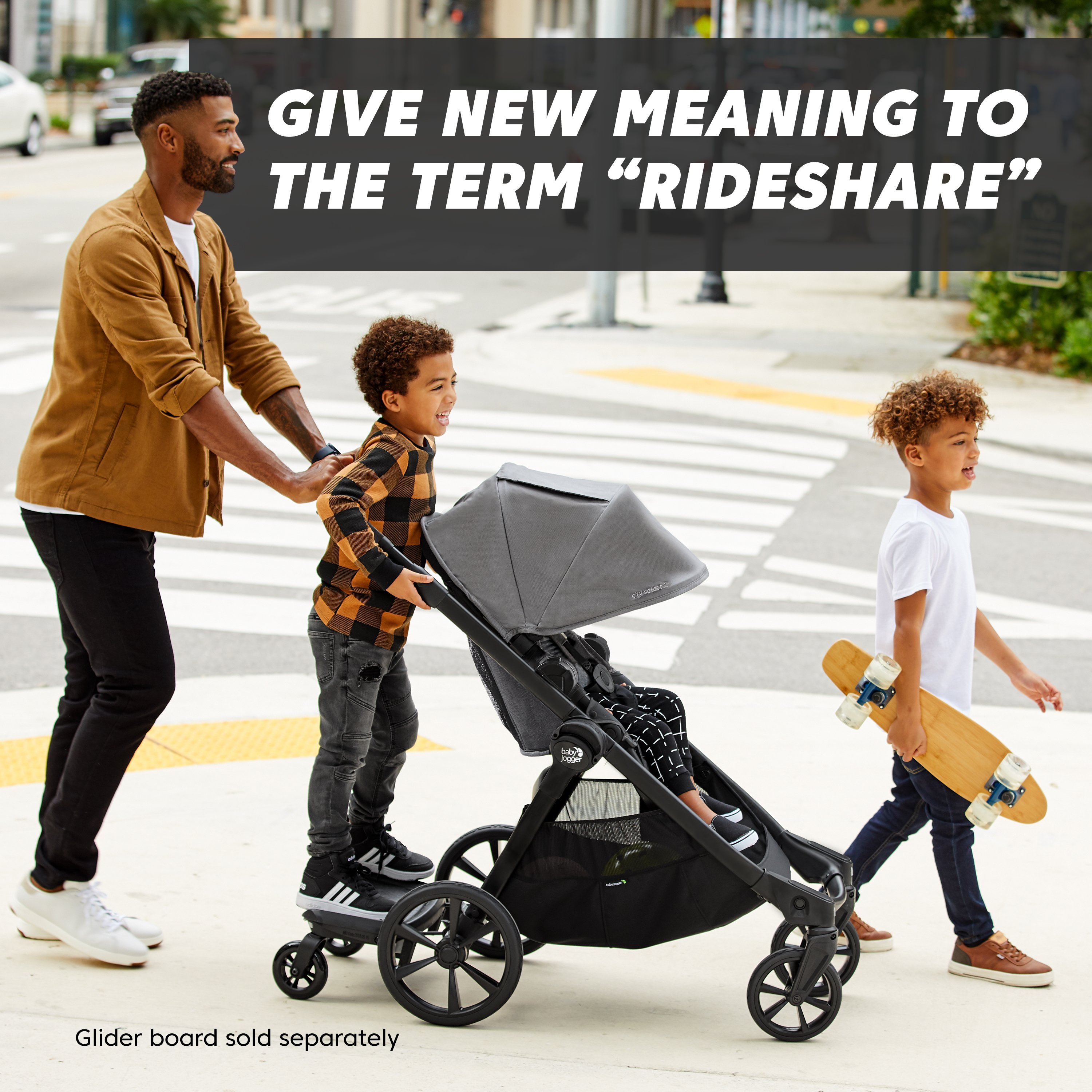 city select double stroller with glider board