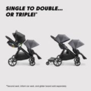 City select double stroller with store car seat