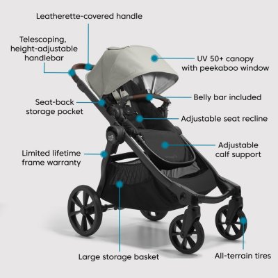 Baby jogger city shop select silver frame