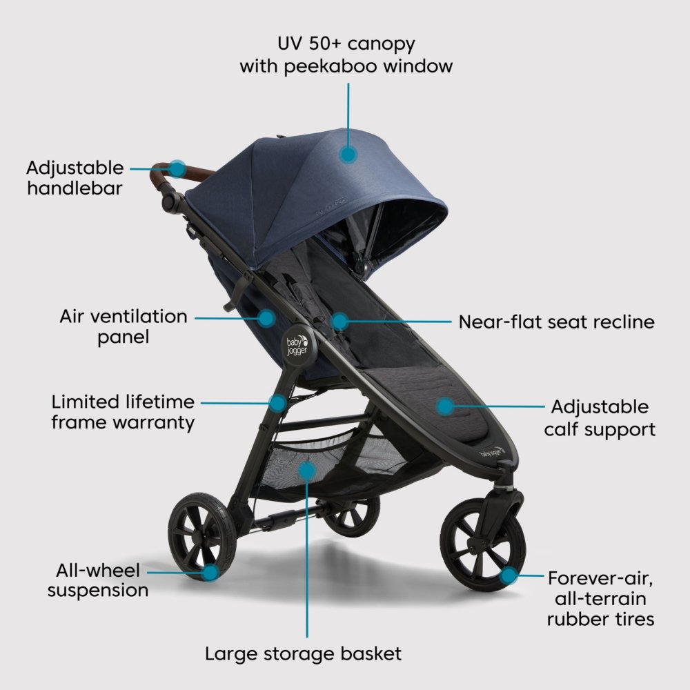 Baby Jogger City Mini Gt2 Stroller Storm Blue Baby Jogger