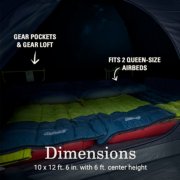 Tent with gear pockets and gear loft that fits two queen size airbeds image number 6