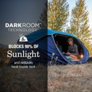 Person in tent with Darkroom technology that blocks ninety percent of sunlight image number 3