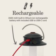 rechargeable 2600 man built-in lithium-ion rechargeable battery with included USB to USB-C cord lantern image number 1