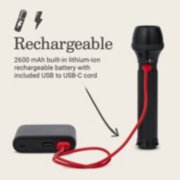 rechargeable 2600 mah built-in lithium-ion rechargeable battery with included USB to USB-C cord image number 1