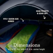 Tent that fits one queen size airbed with gear pockets and gear loft image number 6